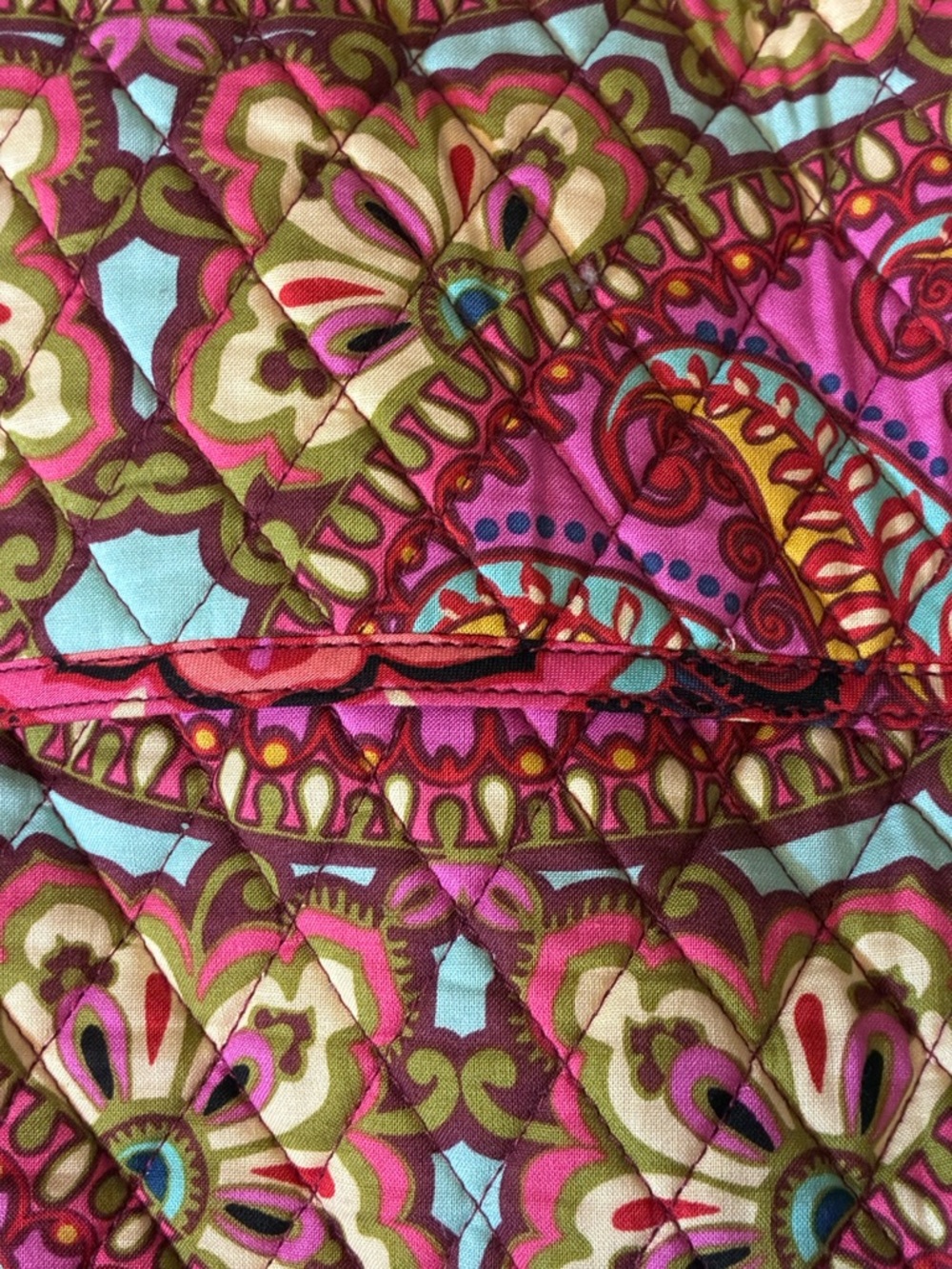 Vera Bradley Pink & Burgundy Paisley Quilted Travel Duffel - Picture 5 of 9